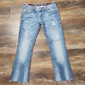 Rock Revival "Penny" bootcut cropped Cut off jeans Size 29